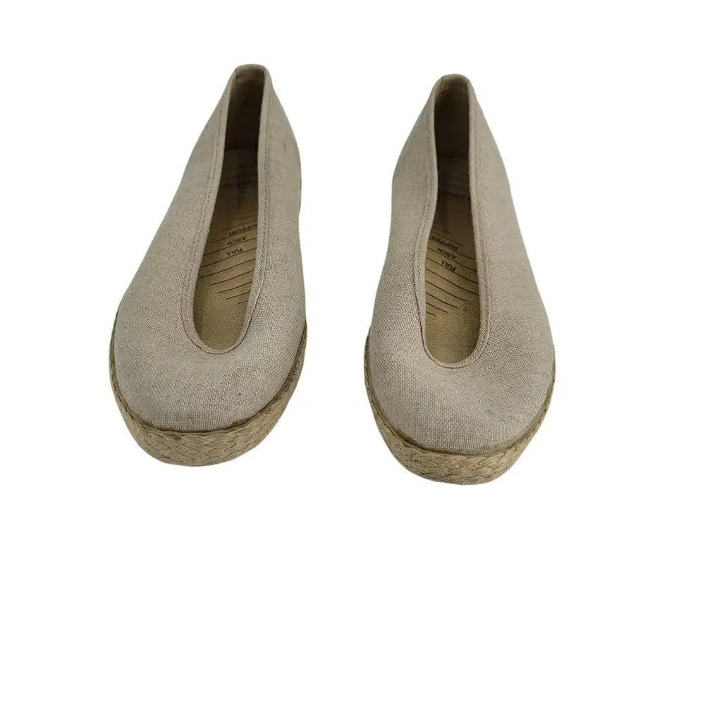 Liz Claiborne Vintage Samba Comfort‎ Espadrille Flats Arch Support Tan Sz 7